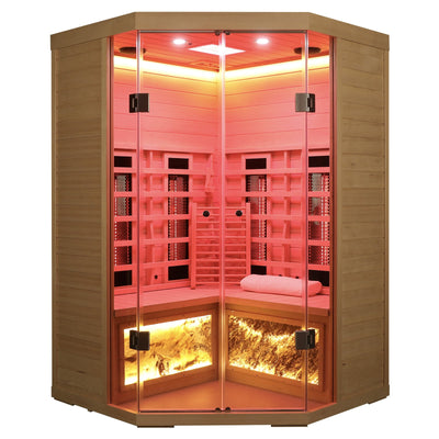 5-Person Hemlock Far-Infrared Sauna with Digital Controls - Hemlock Wood