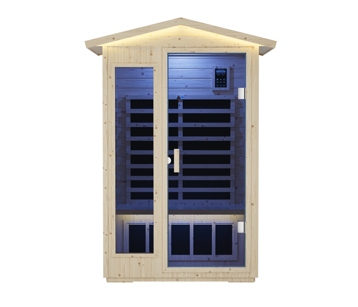 Far Infrared Sauna Room with Digital Controls - Wood and Glass