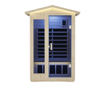 Far Infrared Sauna Room with Digital Controls - Wood and Glass