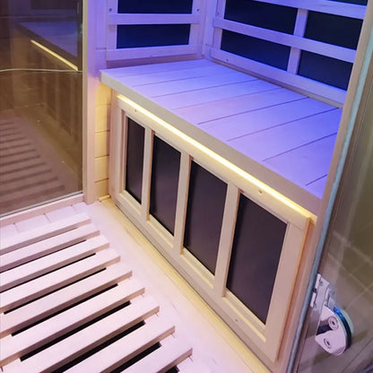 Wizzisauna Mini 1 Person Infrared Sauna 3 Sides Large glass panels