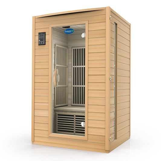 Durasage Health 2-Person Carbon Infrared Sauna - Canadian Hemlock Wooden Sauna - 1700 Watts - Premium Audio