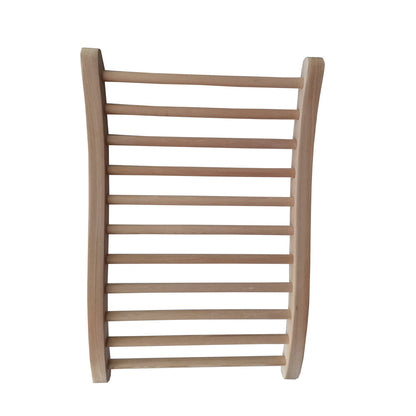 Hemlock Round Stick Sauna Backrest with Ergonomic Support - Natural Wood
