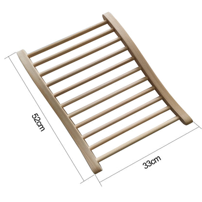 Hemlock Round Stick Sauna Backrest with Ergonomic Support - Natural Wood