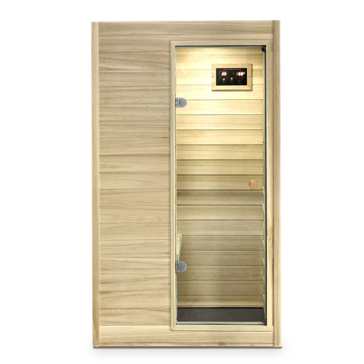 Far Infrared Sauna Room with 5 Heating Panels - Wood and Glass