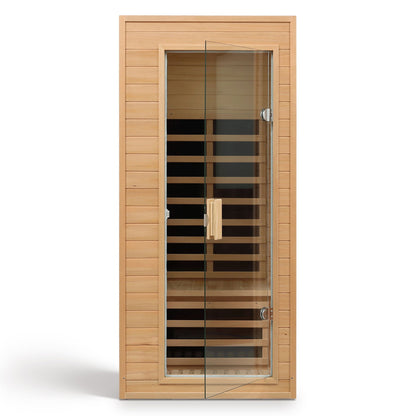 Hemlock Far Infrared Roof Embedded Indoor Sauna Room with LCD Controls - Light Brown