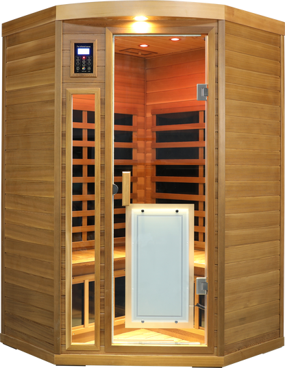 Low EMF Far-Infrared Two Person Sauna with LCD Touch Control - Natural Red Cedar