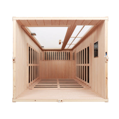 Deluxe One Person Far Infrared Hemlock Sauna Room with LED Lights - Hemlock