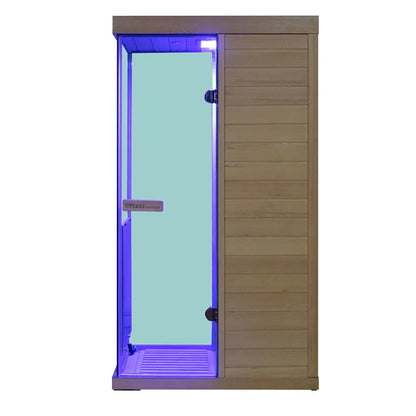 Wizzisauna Mini 1 Person Infrared Sauna 3 Sides Large glass panels