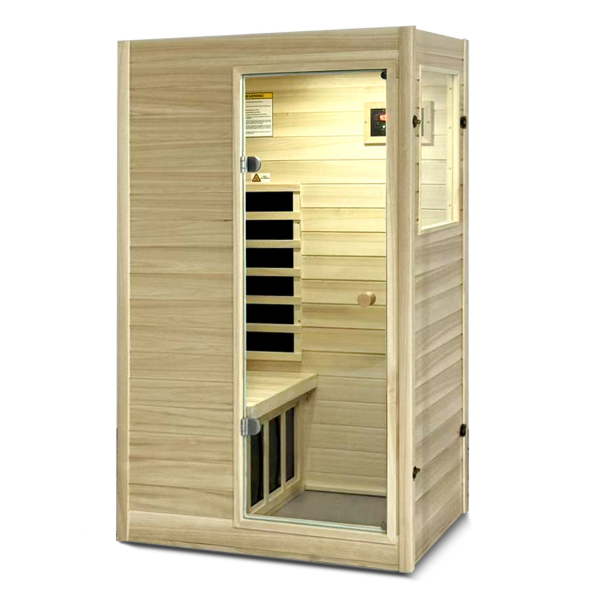 European Aspen Far Infrared Sauna Room with Bluetooth Audio - Natural Finish