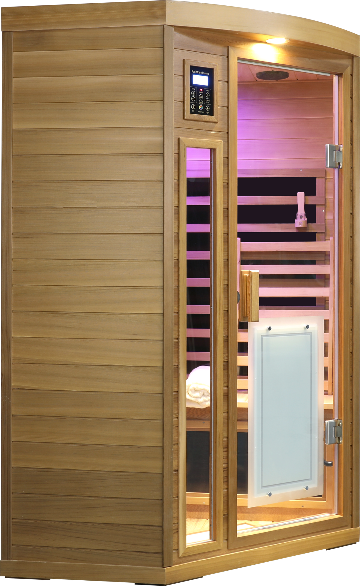 Low EMF Far-Infrared Two Person Sauna with LCD Touch Control - Natural Red Cedar