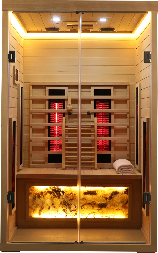 Two Person Indoor Hemlock Sauna with Far Infrared Technology - Natural Hemlock