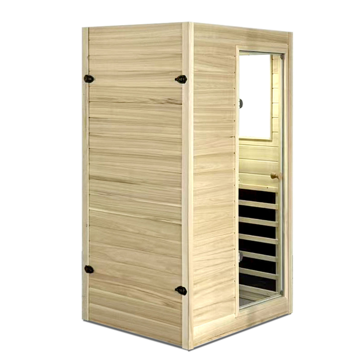 Far Infrared Sauna Room with 5 Heating Panels - Wood and Glass