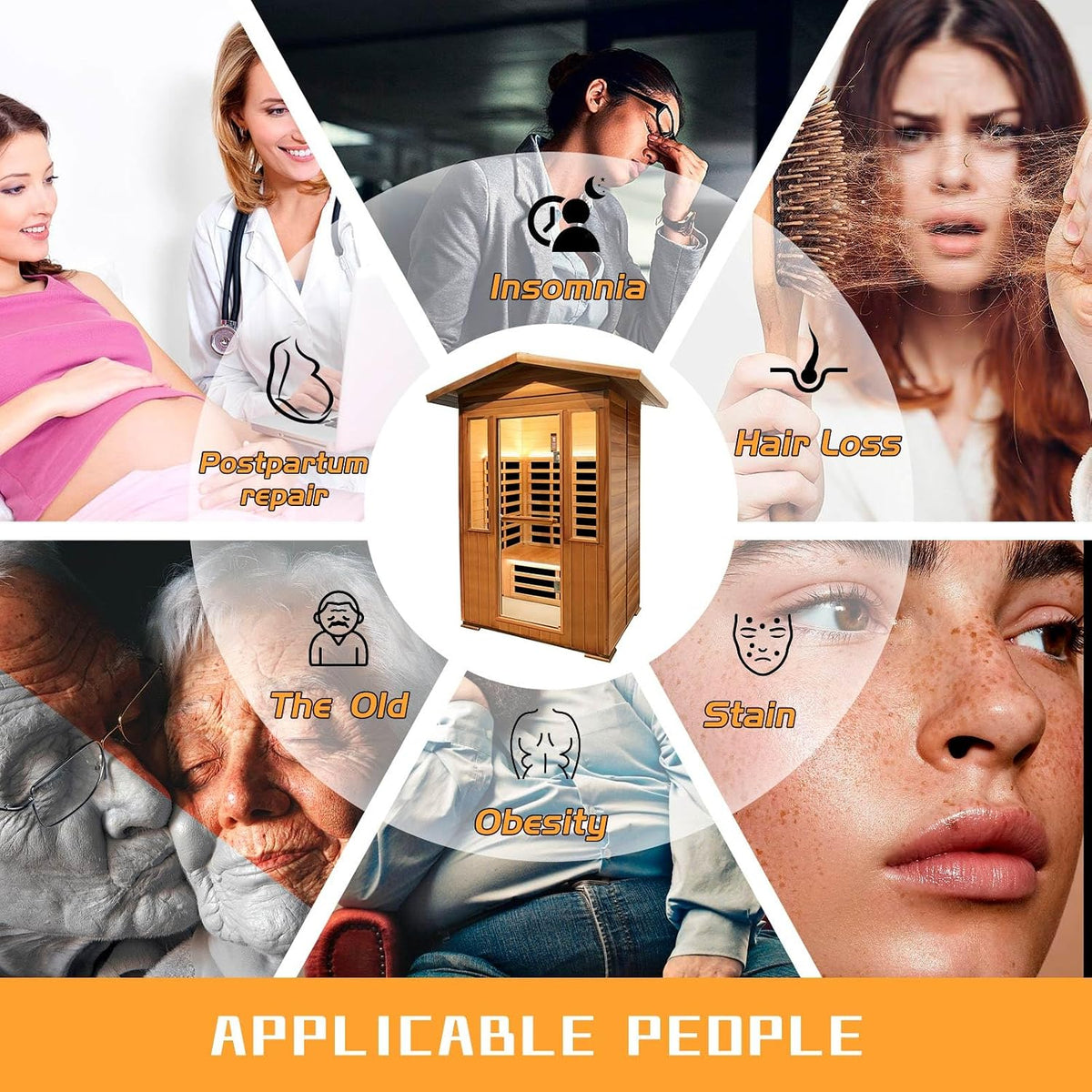 2 Person Outdoor Sauna Infrared Saunas Dry Sauna Room 1800W 120V