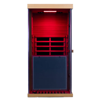 Wizzisauna Mini 1 Person Infrared Sauna 3 Sides Large glass panels