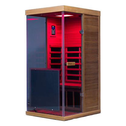Wizzisauna Mini 1 Person Infrared Sauna 3 Sides Large glass panels