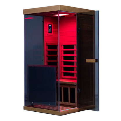 Wizzisauna Mini 1 Person Infrared Sauna 3 Sides Large glass panels