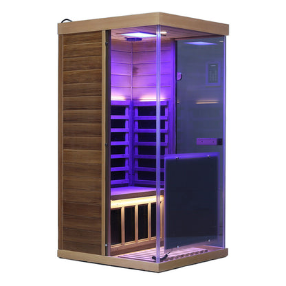 Wizzisauna Mini 1 Person Infrared Sauna 3 Sides Large glass panels