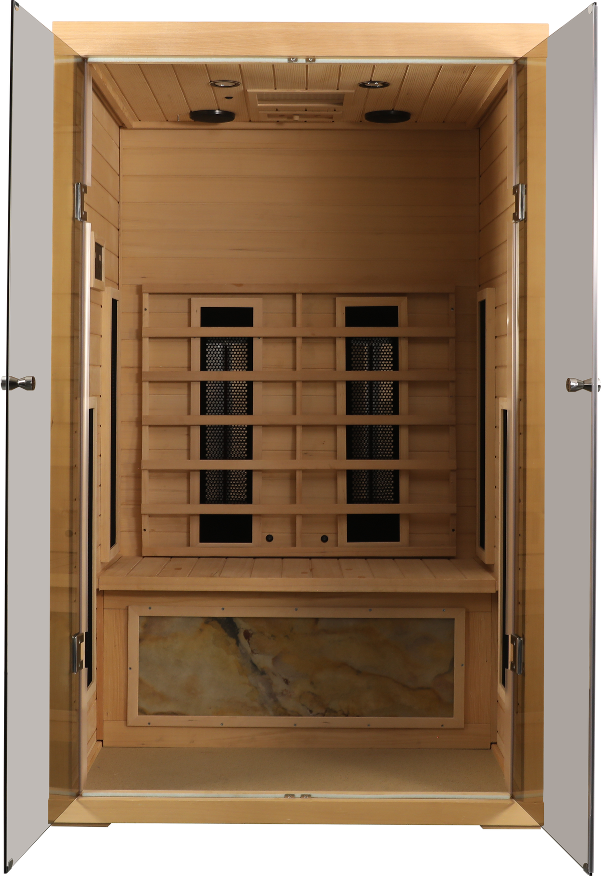 Two Person Hemlock Wood Far-Infrared Sauna Room with Digital Control Panel