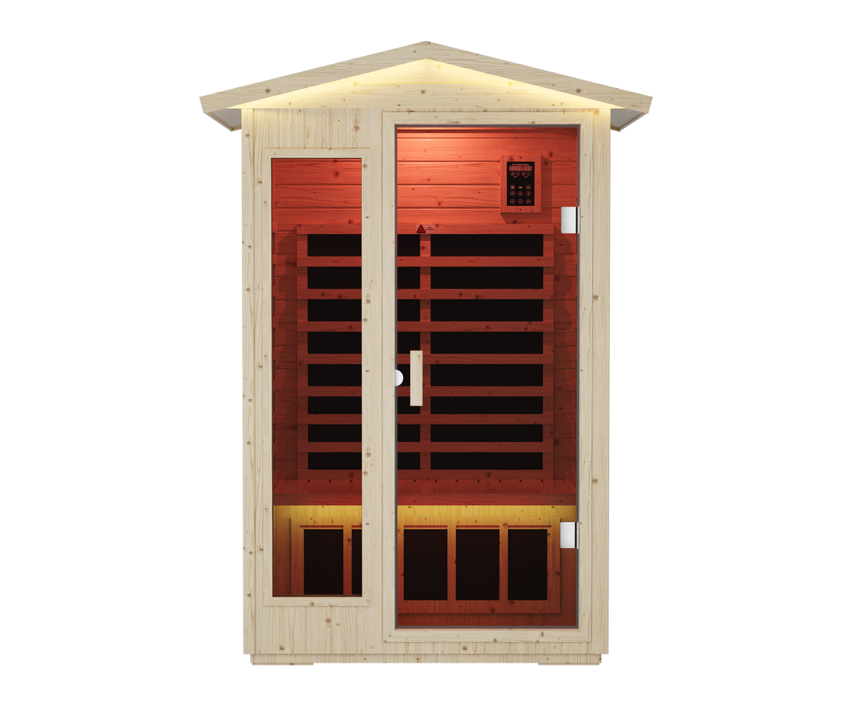 Far Infrared Sauna Room with Digital Controls - Wood and Glass