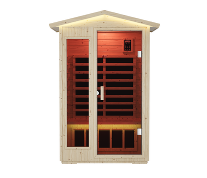 Far Infrared Sauna Room with Digital Controls - Wood and Glass