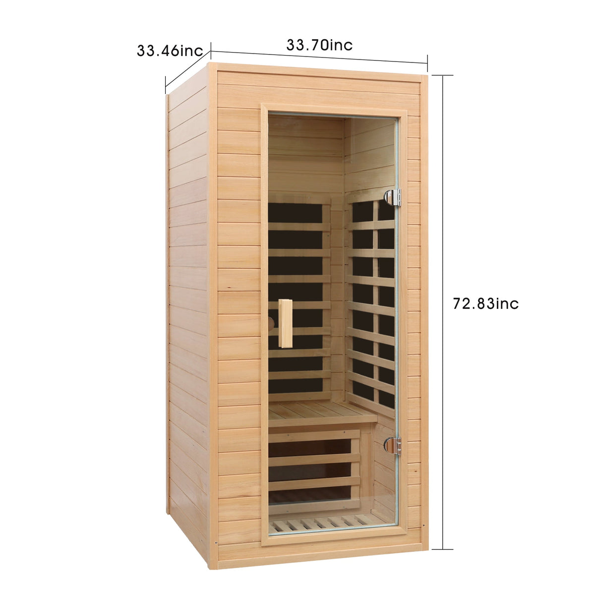 Hemlock Infrared Sauna with Bluetooth & LED Lighting - Natural Wood