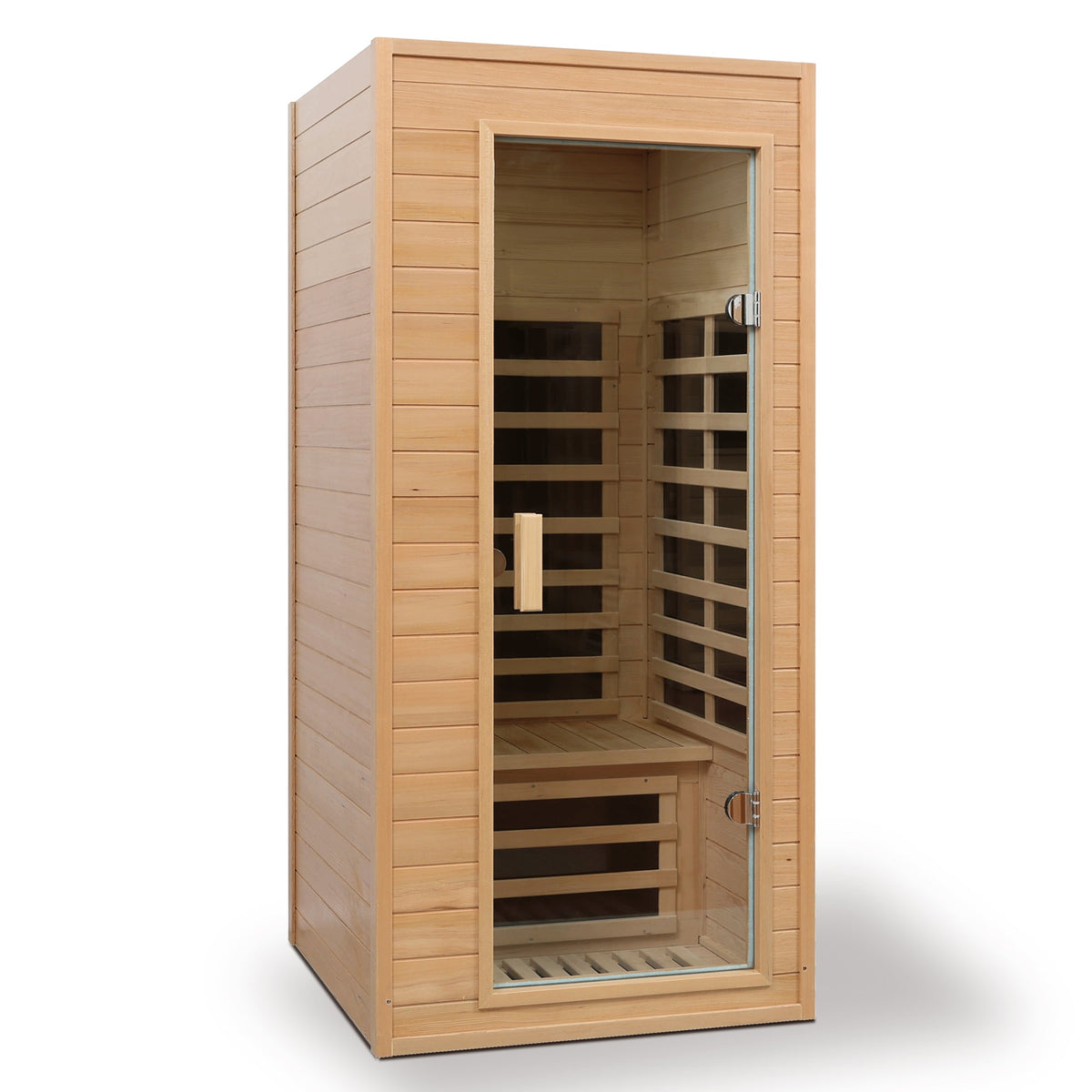 Hemlock Infrared Sauna with Bluetooth & LED Lighting - Natural Wood