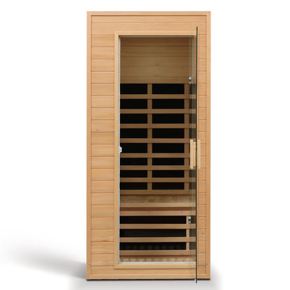 Hemlock Infrared Sauna with Bluetooth & LED Lighting - Natural Wood