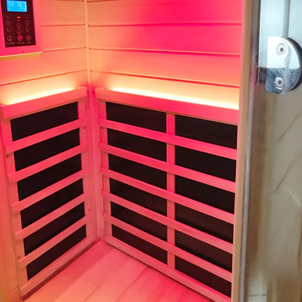 Wizzisauna Mini 1 Person Infrared Sauna 3 Sides Large glass panels