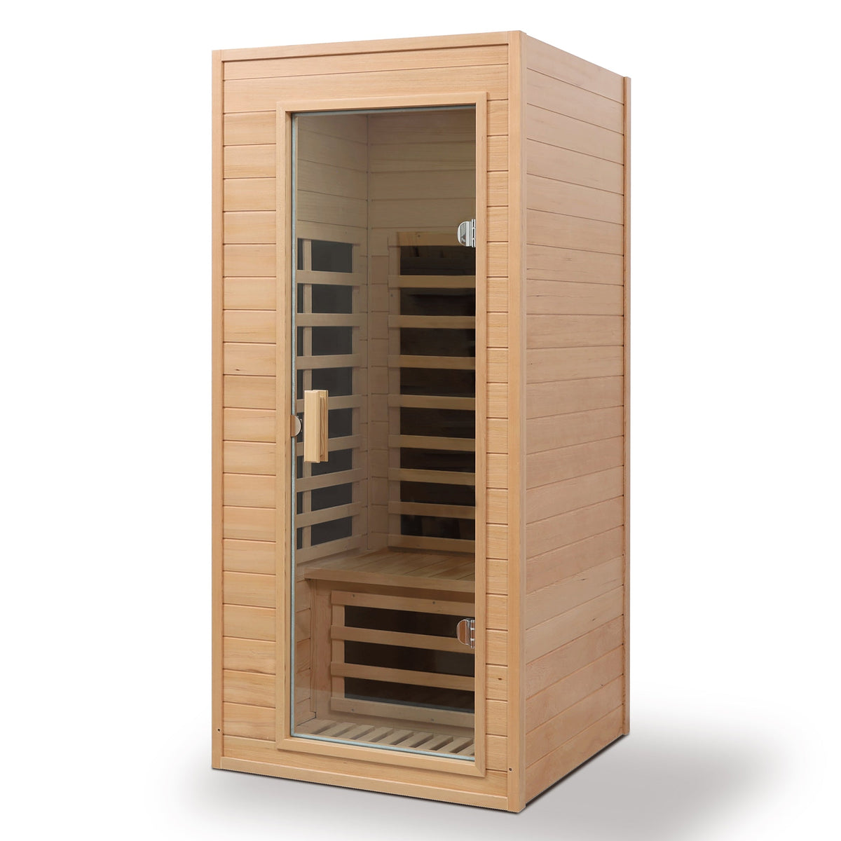 Hemlock Infrared Sauna with Bluetooth & LED Lighting - Natural Wood