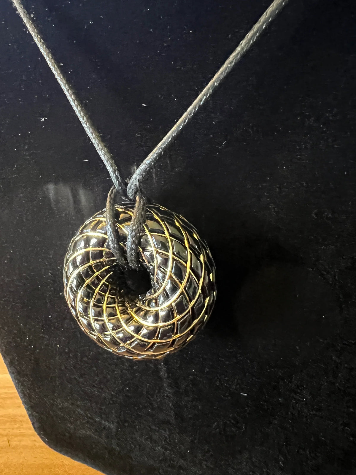 Sacred Ritual Oils - C60 iTorus iZ 18K Gold Plated Vortex Coil Pendant - EMF Harmonizing Necklace