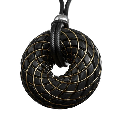 Sacred Ritual Oils - C60 iTorus iZ 18K Gold Plated Vortex Coil Pendant - EMF Harmonizing Necklace