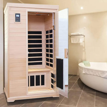 Ivara Luxury 2-Person Hemlock Wood FAR Infrared Sauna Room W/ Glass Door (SAK81525)