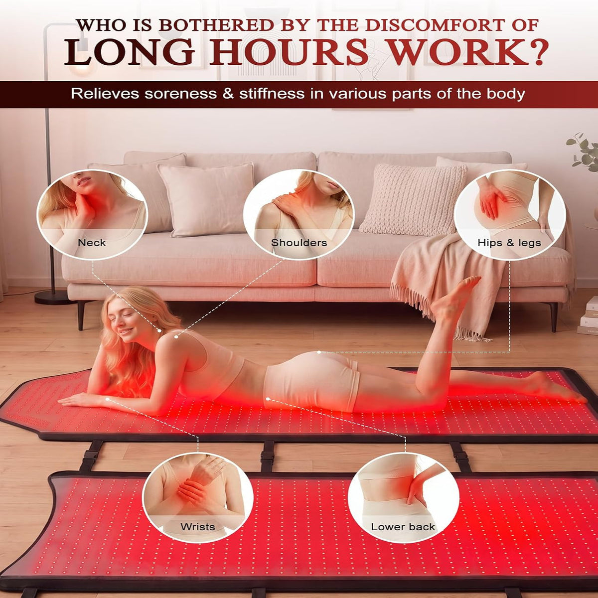 Red Light Therapy Mat for Full Body, Medical-Grade TPU,FSA&HSA Eligible — product view 5
