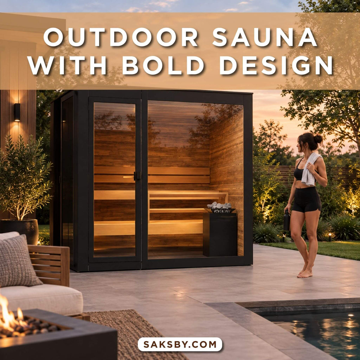 ThermaSol Spectra 4-Person Fully-Assembled Outdoor Sauna Cabin [Made-To-Order] [14-SPECTRA] (SAK46921)
